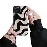 Ownest Kompatibel mit iPhone 12 Pro Max Hülle Handyhülle Fashion Wave Simple Cute Zebra Stripes Muster Wellen Design Men Frauen Mädchen TPU PC Weiche Silikon Kamera Schutzhü