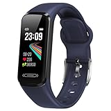 VOGHERB SmartWatch, IP68 Wasserdicht Sportuhr, mit Durchgehender 24-Stunden-Herzfrequenz, Blutdruckmessgerät, Intelligente Schlafaufzeichnungsfunktion, Damen Herren Uhren Watch für Android IOS (Blau)