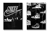 Brooke & Vine Hypebeast Raumdekoration Michael Jordan Schuhe Sneaker Poster Sneakerhead Poster (ungerahmt, 30.5x40.6 cm, Wohnheim, Schreibtisch – schwarze und weiße T
