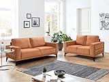 Vente-unique - Sofa 3-Sitzer - Samt - Terracotta - AZILIS