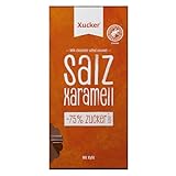 Xucker Salz-Xaramell Schokolade mit Xylit - Vollmilchschokolade mit Xylitol Zuckerersatz I 38% Kakaoanteil I Xucker-Karamell mit Meersalz I 75% weniger Zucker (80g)