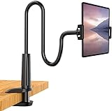 LINKLKBOY Tablet Holder, gooseneck Mobile Phone Holder, Tablet Holder: 360° Rotation, universal Stand for iPad Mini 2 3 4, Pad Pro 2019, Pad Air, Phone, and Other 4.7-10.5 inch Devices, Black
