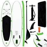 BaraSh Aufblasbares Stand Up Paddle Board Set Grün und Weiß Inflatable Stand Up Paddleboards Finne Stand Up