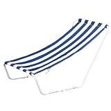 Septpenta Verstellbare Klappbare Chaiselongue, Klappbarer Chaiselongue Sessel für Den Außenbereich, Blau Weiß Gestreifte Strandliege, 38, 58 Zoll X 23, 23 Zoll für Draußen, Terrasse, Strand,