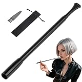 Mbsomnus 1 Stück Zigarettenspitze Lang und Ausziehbar Ø 8 mm Cigarette Holder Schwarz Zigaretten Stopfgerät Zigaretten Filteraufsatz Teer Stop für Partys Retro-Stil Festivals Rollensp