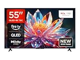 TCL 55T6C 55 Zoll QLED 4K HDR Fernseher, Smart Fire TV mit Dolby Vision & Atmos, HDR10+, Sprachbefehl Funktion & Ask Alex