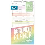 Familienplaner 2024 mit 5 Spalten [Rainbow] 23 x 42 cm, Wandkalender Jan - Dez 2024 | Familienkalender Wandplaner: Ferientermine & viele Zusatzinfos | nachhaltig & k