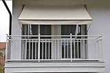 Angerer Klemmmarkise Style - Markise für Sonnenschutz - Montage ohne Bohren und Dübeln - ideale Balkonmarkise für Mietwohnungen (350 cm, Sand)