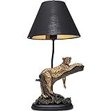 Kare Design Tischleuchte Relax Leopard, Schwarz/Gold, 50cm, Schreibtischlampe, Nachttischlampe, Dekoleuchte, Leuchtmittel nicht ink