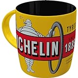Nostalgic-Art Retro Kaffee-Becher, 330 ml, Michelin – Tyres Bibendum Yellow – Geschenk-Idee für Motor-Fans, Keramik-Tasse, Vintage Desig
