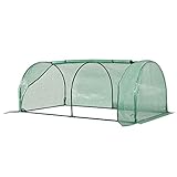 Outsunny Mini-Gewächshaus 200x100x80 cm für Garten Terrasse Wachsen Sämlinge Sämling Baumschule Home Tunnel mit Stahlrahmen und Kunststoffabdeckung Grü