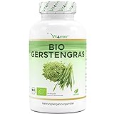 Bio Gerstengras - 365 Kapseln - Hochdosiert mit 1500mg je Tagesportion - Laborgeprüft & zertifizierte Bio Qualität - Ohne unerwünschte Zusätze - Veg