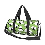 OPSREY Reisetasche mit großem Fassungsvermögen, rund, Motiv: Fußball, Grün, Grüner Hintergrund Panda, Einheitsgröß
