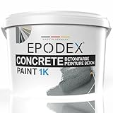 EPODEX 1K CONCRETE PAINT | Betonfarbe, Bodenfarbe & Wandfarbe | hochdeckend, UV-beständig, abriebfest | Innenbereich und Außenbereiche ohne stehendem Wasserkontakt | 1.1kg (7m²)