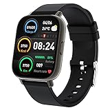 Smartwatch, Armbanduhr Bluetooth 1.69 Voller Touch Screen IP67 Wasserdicht Smart Watch Schwarz, Fitness Tracker mit Schrittzähler Schlafmonitor Stoppuhr für Sportuhr H