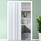 Akkordeon-Türen, glänzend, weiß, für den Innenbereich, individuelle Größe, Falttür 70, 80, 90, 100, 120, 150, mit Beschlägen und magnetischem Ziehharmonika-Design, einfache Installation (193 x 203,2