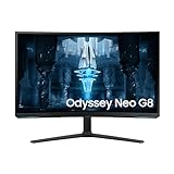 Samsung Odyssey Neo G8 Gaming Monitor S32BG850NP, 32 Zoll, VA-Panel, 4K UHD-Auflösung, AMD FreeSync Premium Pro, 1 ms Reaktionszeit, Bildwiederholrate 240 Hz, Front; Schwarz; Rückseite; Weiß