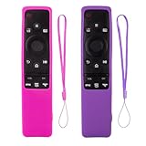 2 Pack Remote Cover for Samsung, Silicone Protective Case for Samsung TV Remote Controller BN59 Series BN59-01241A BN59-01312A Anti-Slip Remote Holder Silicone Cover Protector (Lila + Rose not Glow)