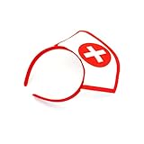 Oblique Unique® Krankenschwester Haarreifen weiß/rot mit Kreuz - sexy N