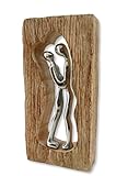 Holz und Metall Figur Liebespaar im Holzrahmen Umarmung 12 x 25cm Metallskulptur Dekofigur Tisch-Dek