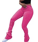 Damen Klassische Flare Jeans,Hohe Taille Bootcut Jeans Ripped Stretch Denim Skinny Jeans - - M