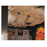 XILYZMO Wellen-Markise, Mit LED-Lampenperlen Schattenabdeckung, Wellendach Zelt Sonnensegel, Innen- Camping- Dekoration Unterstand Für Hotpot-Restaurant Teehaus Bar(5x1m)