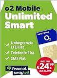 freenet o2 Mobile Unlimited Smart – Handyvertrag mit Internet Flat, Flat Telefonie und SMS und EU-Roaming – In alle deutschen Netze – 24 Monate Vertrag