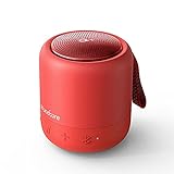 soundcore Anker Mini 3, Bluetooth-Lautsprecher mit BassUp und PartyCast Technologie, USB-C, Wasserschutz IPX7, Individueller EQ (in Rot)