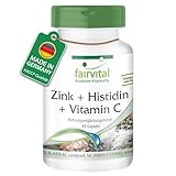 Fairvital | Zink + Histidin + Vitamin C - HOCHDOSIERT - für 3 Monate - VEGAN - 90 Kap