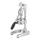Cilio AMALFI Profi-Saftpresse / rostfreier Edelstahl / Zitruspresse Handpresse für 25% mehr Saft / geringer Kraftaufwand / 20 × 23,5 × 44 cm, Chrom / Saftpresse M
