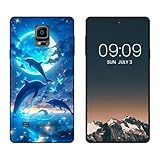 WUACYEAMING für Samsung Galaxy Note 4 Hülle,Mode Schutzhülle Schwarz Handyhülle mit Aesthetic Muster Weich Silikon Dünn TPU Stoßfeste Kratzfest Schutzhülle Cover-Delp