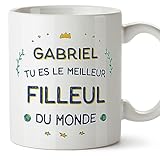 Mugffins Tassen Personalisieren mit Spruch für PATENSOHN/PATENKIND - Auf Französisch - Meilleur du Monde - 11 oz / 330 ml - Individuell Anpassbar Geschenk