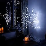 CCLIFE Led Lichterbaum Innen Aussen Weihnachten, Led Baum Innen, Kirschblütenbaum Lichterdeko, Kaltweiß, IP44, 150cm, 150LED, CushH