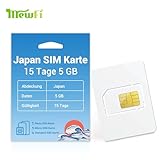 Japan SIM Karte Japan Daten nur Prepaid SIM Karte 15 Tage 5 GB, 3 in 1 SIM Karte für Unlocked iPhone Android Mobile, 4G Operating Network Unlimited Sp
