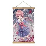 Magnetische Schriftrolle Yuno Gasai Mirai Nikki Anime Kleiderbügel Poster DIY Wand Stoff Dekor Hängende Gemälde Rahmen Kit Halter für W