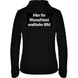 loco Personalisierte Damen Fleece Jacke Jacket Pullover Full Zip mit Ihr Wunschtext und/oder Bild L34W (schwarz, XL)