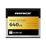 Renice 640 GB CFast 2.0-Karte, Lesen 520 MB/s – Schreiben 470 MB/s Geschwindigkeit, für 6K RAW-Foto und V