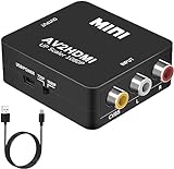DIGITNOW! AV auf HDMI Konverter,RCA zu HDMI Adapter,Converter Mini 1080P Signal Video Audio, für WII/PS2/PS3/PS4/Xbox/N64/STB/VHS/TV/VCR(Video-Formatwandler) Unterstützt PAL/NTSC mit USB-Netzkab
