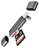 ICY BOX USB OTG Kartenleser Stick für Android Smartphone und Tablet, SD und microSD, 3 USB Anschlüsse (USB-C, USB-A, Micro USB), extern, G