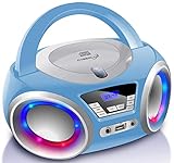 CD-Player mit LED-Beleuchtung | Kopfhöreranschluss | Tragbares Stereo Radio | Kinder Radio | Stereoanlage | USB | CD/MP3 Player | FM Radio | Kopfhöreranschluss | Aux I