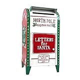 BIG FORTUNE Freistehender Briefkasten Weihnachtlicher Deko Briefkasten aus Metall Weiß Rot Weihnachtsmann Vintage-Briefkasten Mailbox
