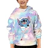 Niedlicher Anime-Hoodie für Teenager, Mädchen, mit Kapuze und großen Taschen, modisch, 3D-Druck, Pullover, Sweatshirt, Kleidung, Bunt, X-Larg