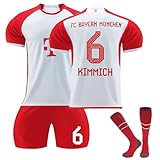 Generisch Fußball Trikot Kinder Tshirt 23-24 Bayern Kane 3 9 10 Trikotset Komm mit Shorts Fußballfans für Jungen Erw