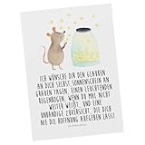 Mr. & Mrs. Panda Postkarte Maus Sterne - Geschenk, Gute Laune, lustige Sprüche, Geburtstag, Grußkarte, Einladungskarte, Schwangerschaft, Hoffnung,