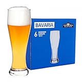Van Well 6er Set Bavaria Weizenbiergläser klar | Bierglas geeicht bei 0.5L | Weizenglas | Weißbier-Glas | Gastro | Hotel-Restaurant & B