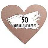 OWLBOOK 50 Rubbel Etiketten Herzen Rosa zum Basteln von Rubbelkarten Rubbellose Überraschungen Gutscheinkarten Einladungen Hochzeit oder Verkündung von Schwang