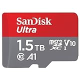 SanDisk Ultra Android microSDXC UHS-I Speicherkarte 1,5 TB + Adapter (Für Smartphones und Tablets, A1, Class 10, U1, Full HD-Videos, bis zu 150 MB/s Lesegeschwindigkeit)