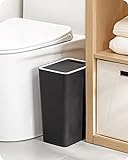 Baffect Push Kitchen Bin mit Deckel, Kunststoff Mülleimer Mülltonne Eimer Schwarz Mülleimer mit Top für Küche Badezimmer Schlafzimmer Wohnzimmer büro 8L(schwarz)