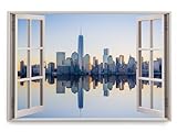 Paul Sinus Wandbild 120x80cm Fensterbild Manhattan New York Skyline Hochhäuser Megacity