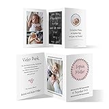 30 x Geburt Danksagungskarten Geburtskarten individuell mit Fotos und Text Wickelfalz DIN A6 - Geburtsk